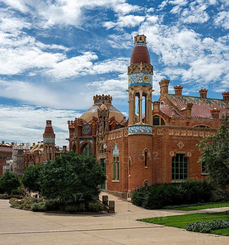 Historic hospital complex of the Hospital de la Santa Creu i Sant Pau, Barcelona, Catalonia, Spain