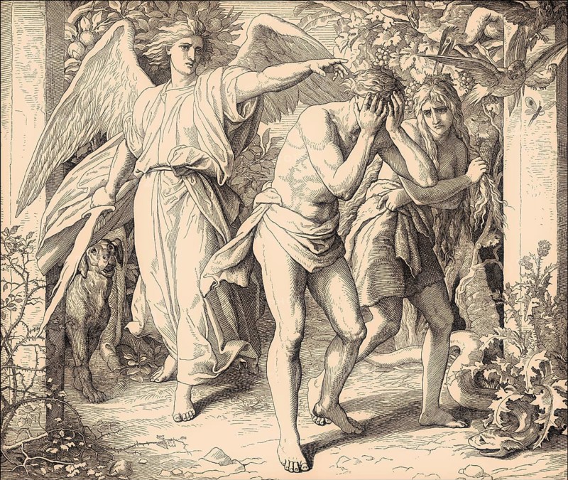 Expulsion, by Julius Schnorr von Carolsfeld, 1860