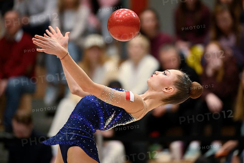 Olga Duraj POL with handheld ball rhythmic gymnastics, RSG Turnen Schmiden International 2026, Fellbach, Baden-Württemberg, Germany