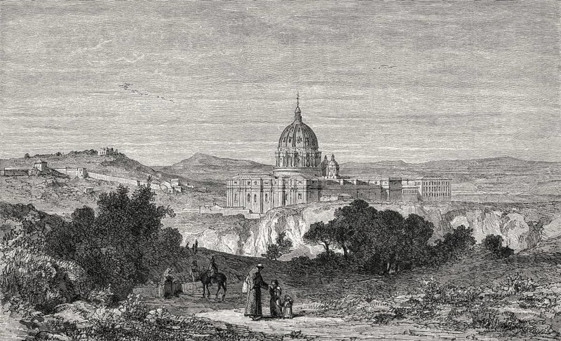 The Papal Basilica of St. Peter, Vatican City, Rome, Italy, 19th Century