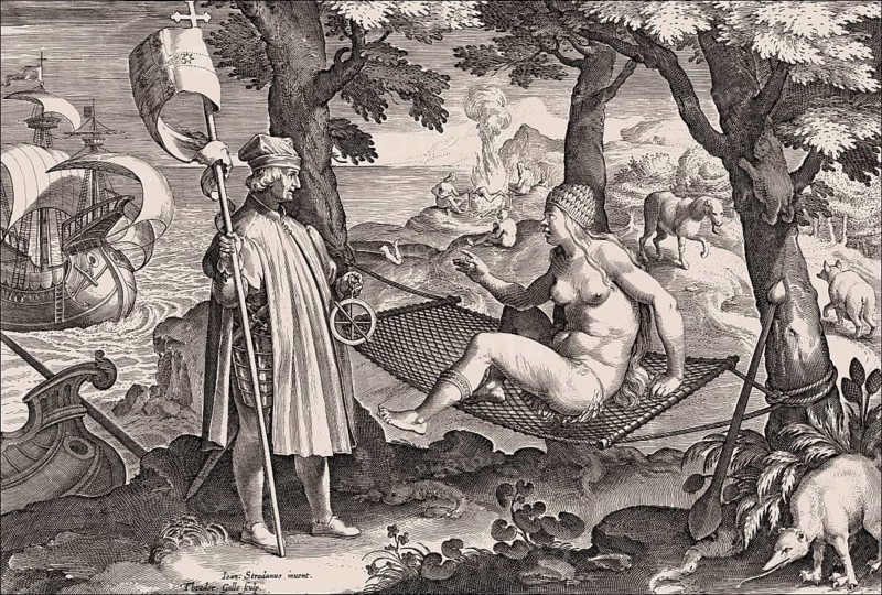 Amerigo Vespucci, the Discovery of America, Nova Reperta, by Theodor Galle