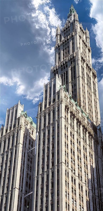 Detail of the Woolwort Building, New York City, USA