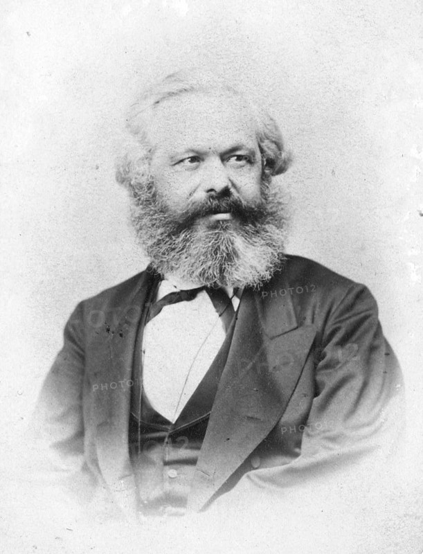 Portrait of Karl Marx photographed in 1867 by Friedrich Karl Wunder, Hanover, Germany Karl Marx (5 May 1818 - 14 March 1839) was one of the most important German social theorists, economists, journalists and writers. He is regarded as one of the most important critics of capitalism. His most important work 'Das Kapital' became world-famous. He influenced numerous political movements as well as history, economics and political science to this day. Historical, 19th century. Together with Friedrich Engels, he became one of the most influential theorists of socialism and communism