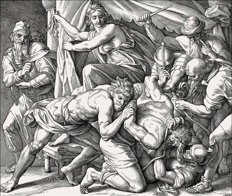 Samson and Delilah, Old Testament, by Julius Schnorr von Carolsfeld