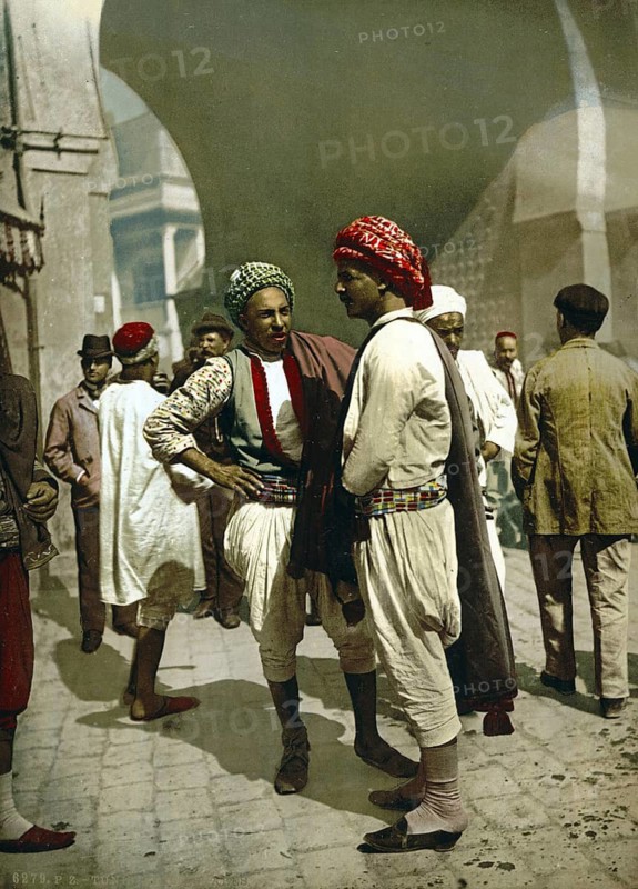 Various types of Arabs, Tunis, Tunisia, c. 1895, Historical, digitally restored reproduction from a 19th century original, Record date not stated