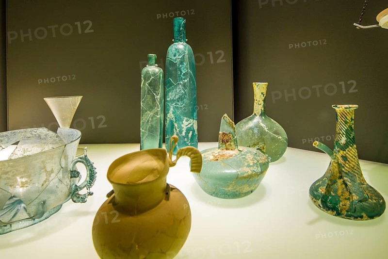Artifacts at the El Born Cultural and Memorial Centre archeological site and museum, Barcelona, Spain
