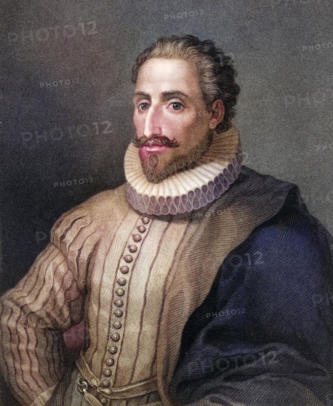 Miguel de Cervantes Saavedra 1547-1616, Spanish writer. From the book Gallery of Portraits, published in 1833, Historical, digitally restored reproduction from a 19th century original, Record date not stated