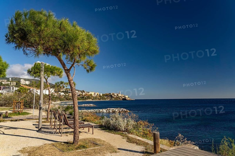 Waterfront with view of Bastia, Corsica, France