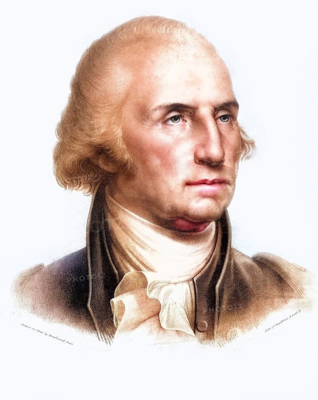 George Washington 1732, 1799 First President of the United States of America, Historical, digitally restored reproduction from a 19th century original, Record date not stated