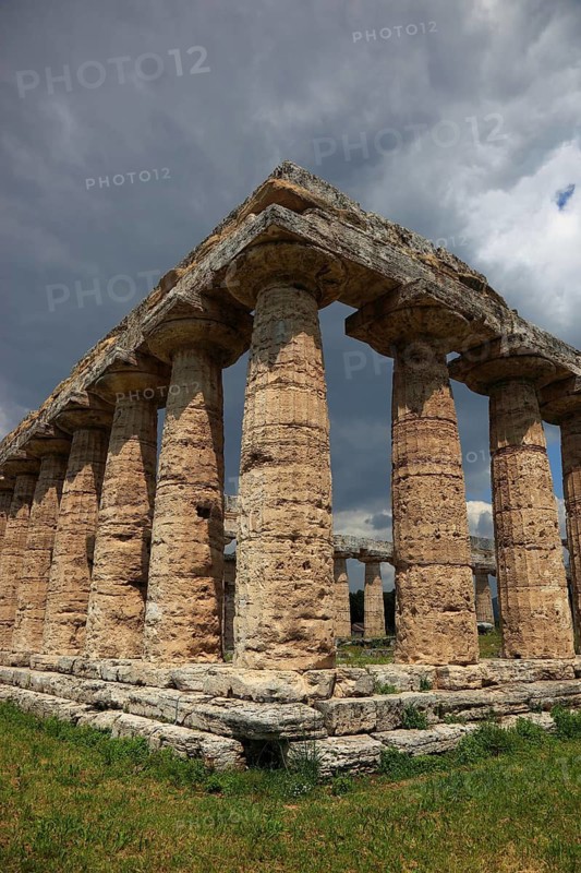 The Basilica, Temple of Hera, in Paestum, Campania, Italy