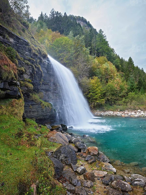 Piumogna waterfall, Faido, Canton Ticino, Switzerland