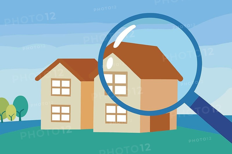 This illustration showcases a property under examination, emphasizing its design and features