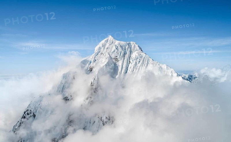 Aerial view, Extreme Ridge of Mount Huntington, 3731 m, Alaska Range, Alaska, USA