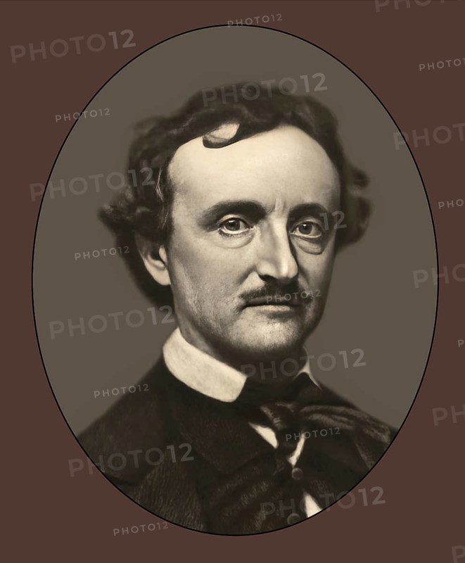 Portrait of Edgar Allan Poe, 1809 – 1849, American writer, digitally edited according to a photograph