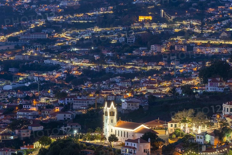 Dusk, São Gonçalo Paróquia Church, Funchal, Madeira, Portugal
