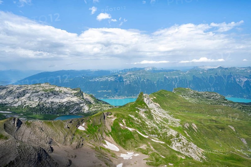 View of Lake Brienz and Brienz from Faulhorn, Bernese Alps, Bernese Oberland, Switzerland