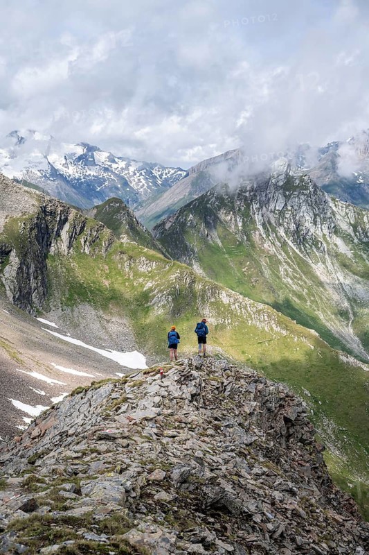 Hikers in the high mountains, Lasörling Höhenweg, Lasörling Höhenweg, Austria
