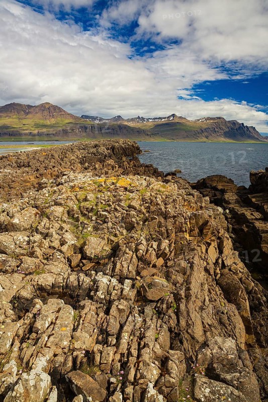 Coastal landscape at at Djupivogur, East Iceland
