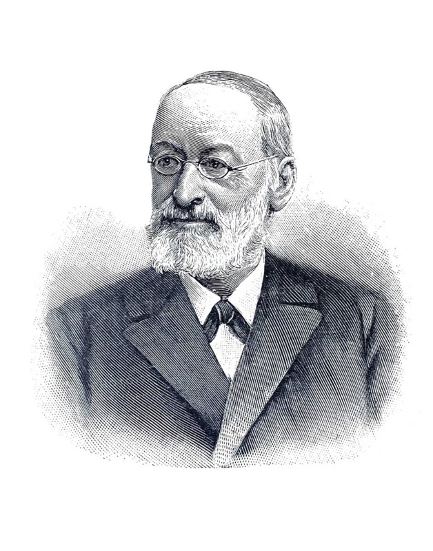 Ferdinand Julius Cohn (born 24 January 1828 in Breslau, died 25 June 1898) was a German botanist and microbiologist. Alongside Robert Koch, he is considered one of the founders of modern bacteriology, Illustration, reproduction from a 19th century original. Authentic, File restored for optimal use, Exact date of original unknown, Historical, Elderly man with glasses and beard portrayed in suit