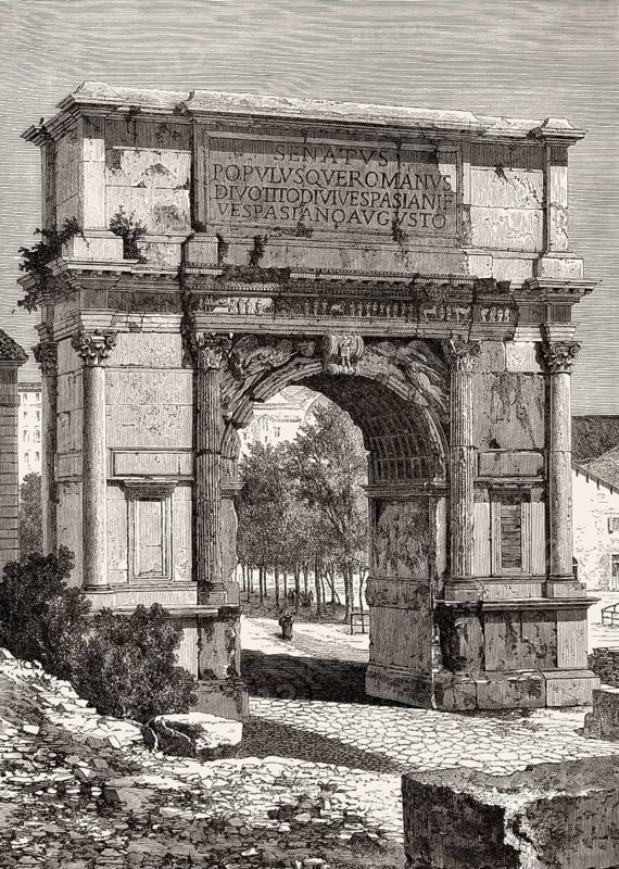 The Arch of Titus, Via Sacra, Rome, Italy, 19th Century
