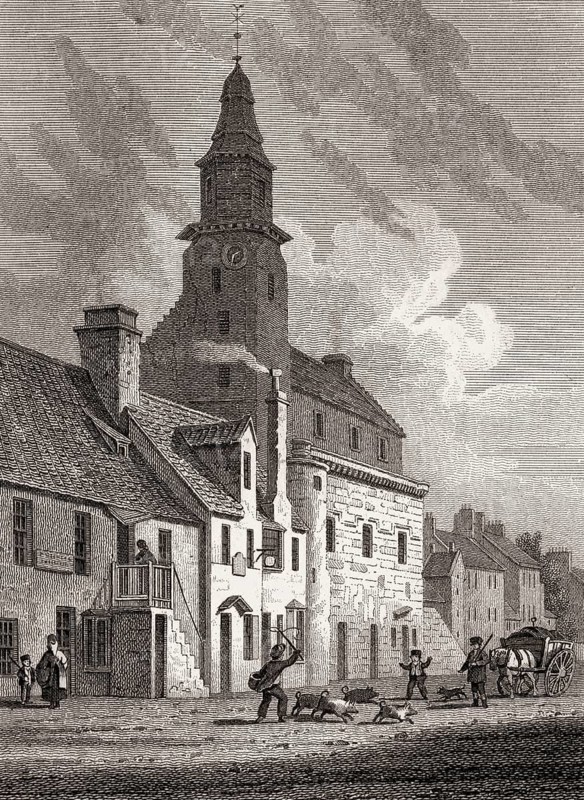 Musselburgh Tolbooth, Edinburgh, Scotland, 19th century, Views in Edinburgh by J. & H. S. Storer