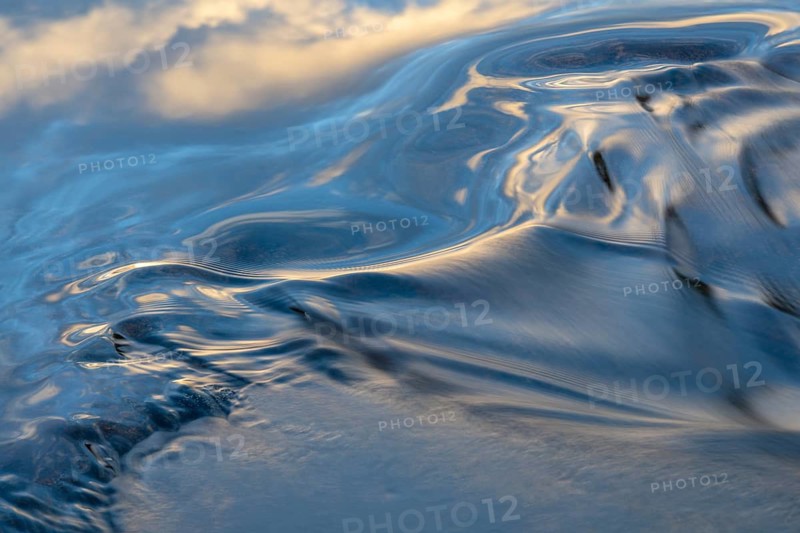 Waves in a stream, abstract, Norrbotten, Lapland, Sweden, August 2022