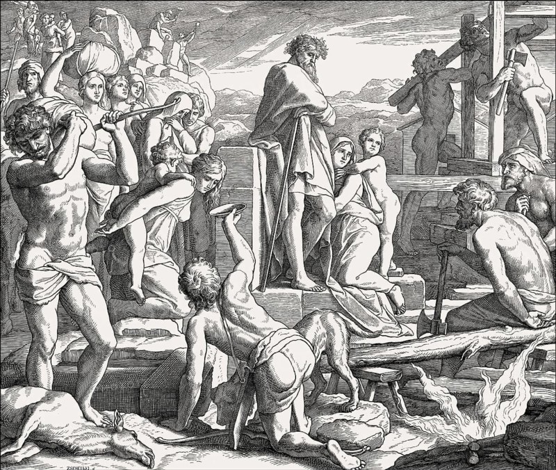 Cain establishing the city of Enoch, Old Testament, by Julius Schnorr von Carolsfeld, 1860