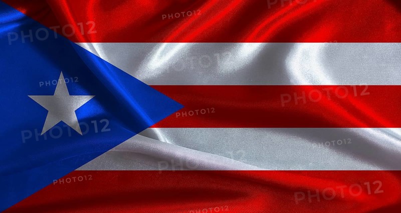National flag of Puerto Rico with cloth texture. Puerto Rico flag with realistic texture background