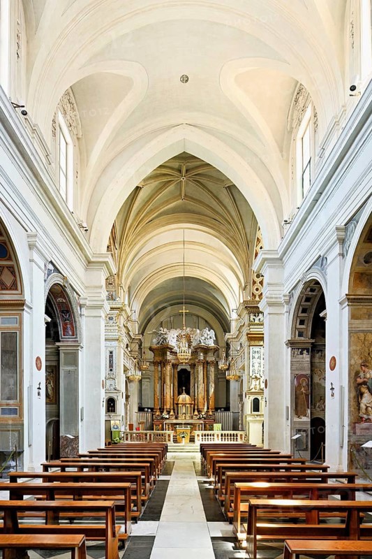 Interior view, nave, church Trinità dei Monti, Spanish Steps, Rome, Lazio, Italy