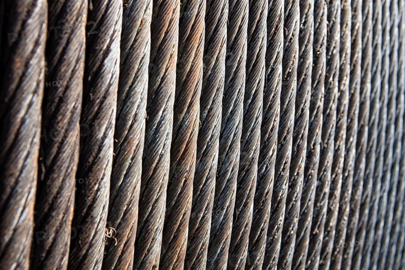 Close-up of old steel cable