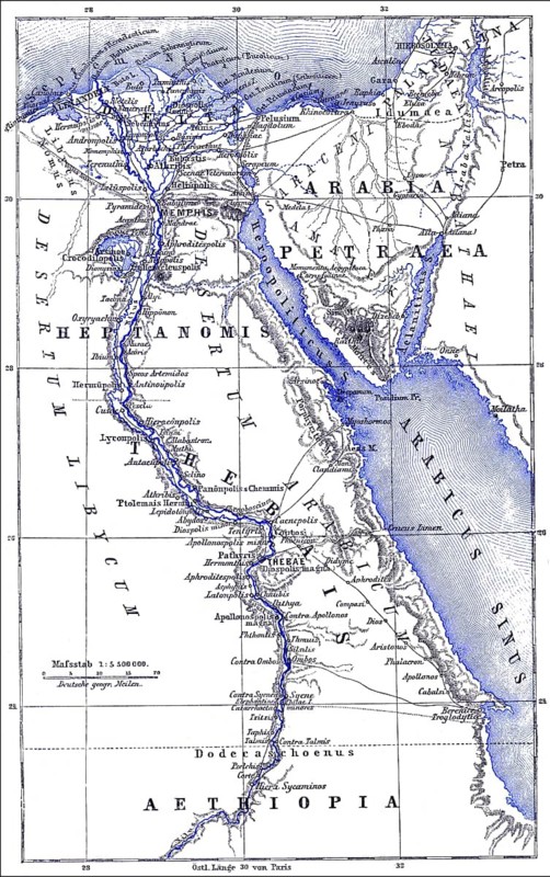 Map of Egypt, 19th century