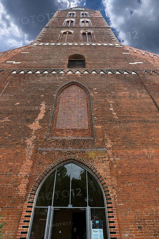 Remaining tower of St Mary's Church, built from 1260-70, St Mary's Churchyard, Wismar, Mecklenburg-Western Pomerania, Germany