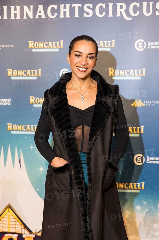 Nadja Benaissa at the premiere of the 20th Original Roncalli Weihnachtscircus in Berlin's Tempodrom on 20 December 2024