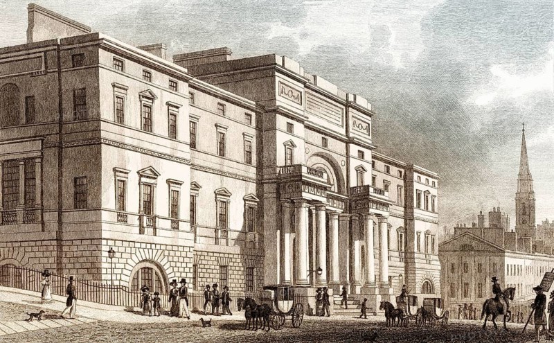 The University, South Bridge Street, Edinburgh, Scotland, 19th century, from Modern Athens by Th. H. Shepherd