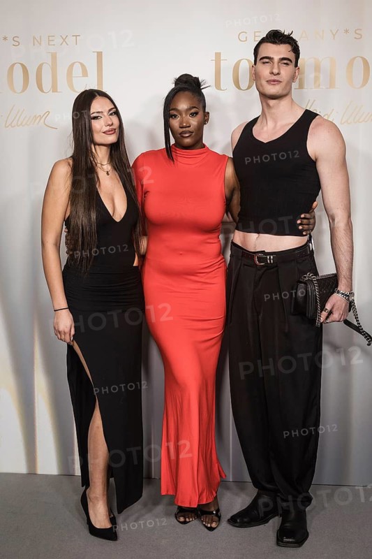 Xenia Tsilikova, Lydwine Nitidem and Frieder Sell at the preview of the 21st season Germany s Next Topmodel - by Heidi Klum on 09.02.2026 at Zoopalast Berlin