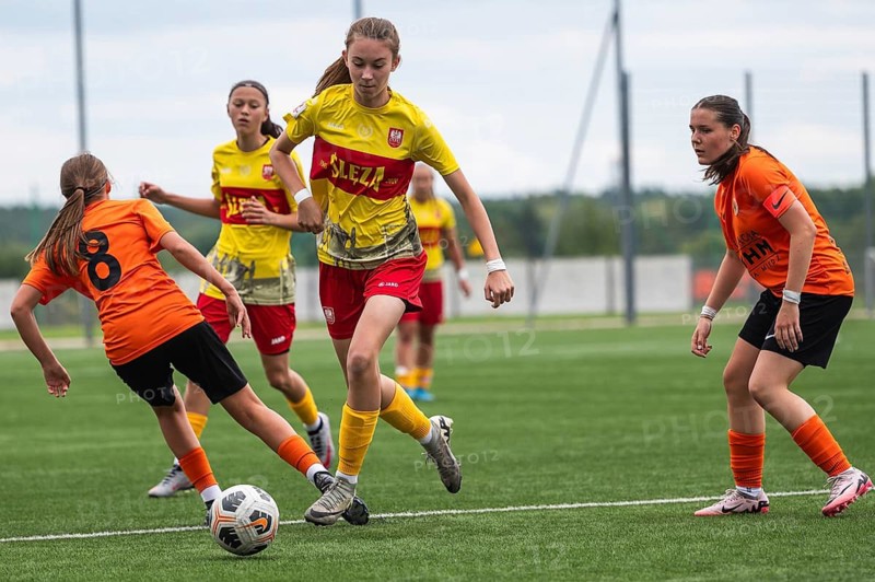 LUBIN, POLAND - SEPTEMBER 11, 2024: Football women match Polish Central Youth League CLJ U-16 Zaglebie Lubin FemGol vs Sleza Wroclaw.