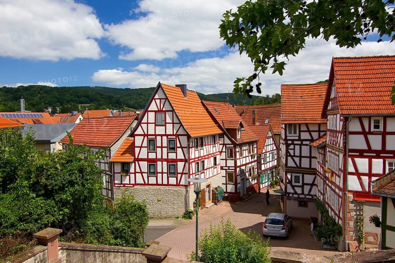 Federal Republic of Germany, Hesse, Bad Orb, Kirchgasse, half-timbered houses, half-timbered house, Bad Orb, Hesse, Federal Republic of Germany