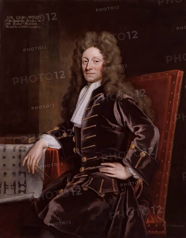 Sir Christopher Michael Wren, 1632, 1723, English architect, after Godfrey Kneller, 1711
