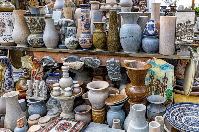 Soapstone handicrafts typical of the state of Minas Gerais in Brazil