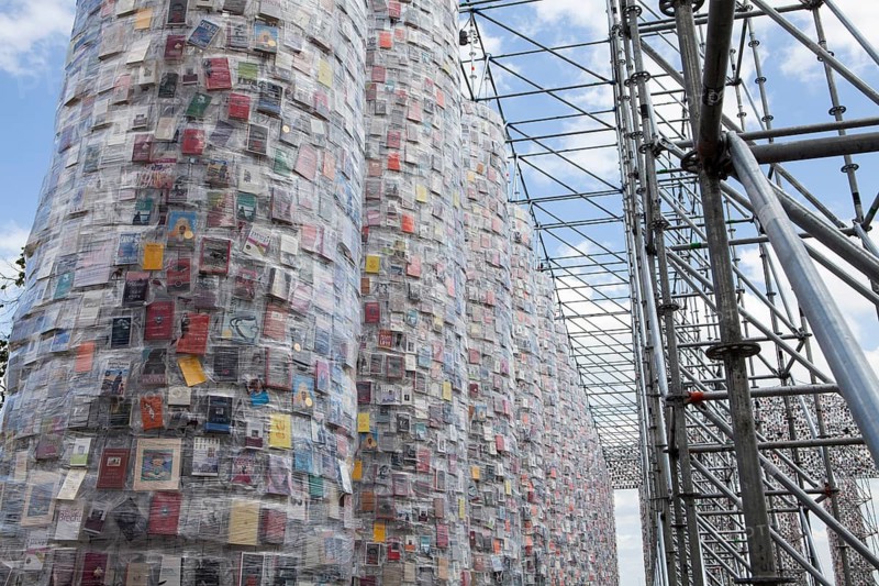 'The Parthenon of Books' by the Argentinian conceptual artist Marta Minujin, banned books, documenta 14 exhibition, 2017, Kassel, Germany