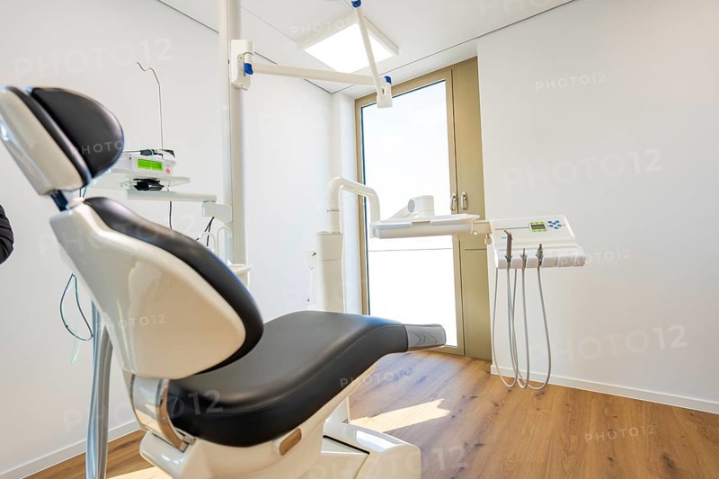 Modern dental practice with bright equipment and a dental chair, dentist, medical center at Health Campus Calw, Germany