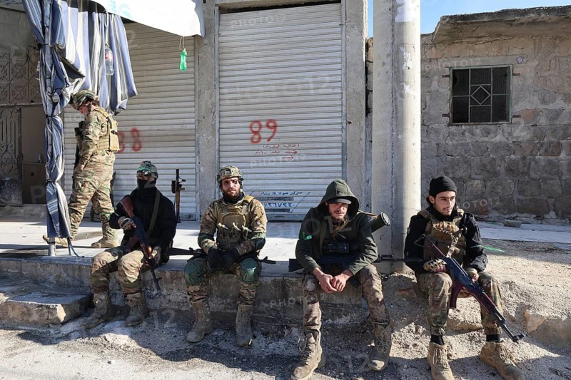 In Aleppo, Syria on January 10, 2026, Syrian Army soldiers deploy throughout the Sheikh Maqsoud and Ashrafieh neighborhoods following days of fierce clashes with SDF Kurdish forces, which ultimately resulted in the withdrawal of the Kurdish forces towards eastern Syria, Aleppo, Sheikh Maqsood, Syria