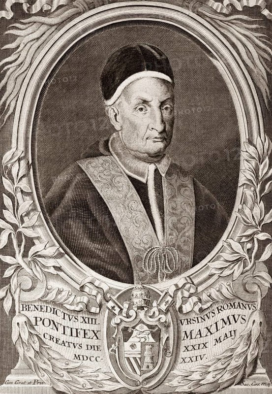 Pope Benedict XIII was Pope from 29 May 1724 to his death in 1730