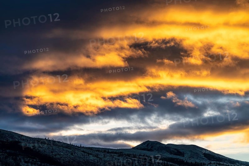 Evening sky over mountains, Alvdal Vestfjell, Hedmark, Innlandet, Norway, October 2025