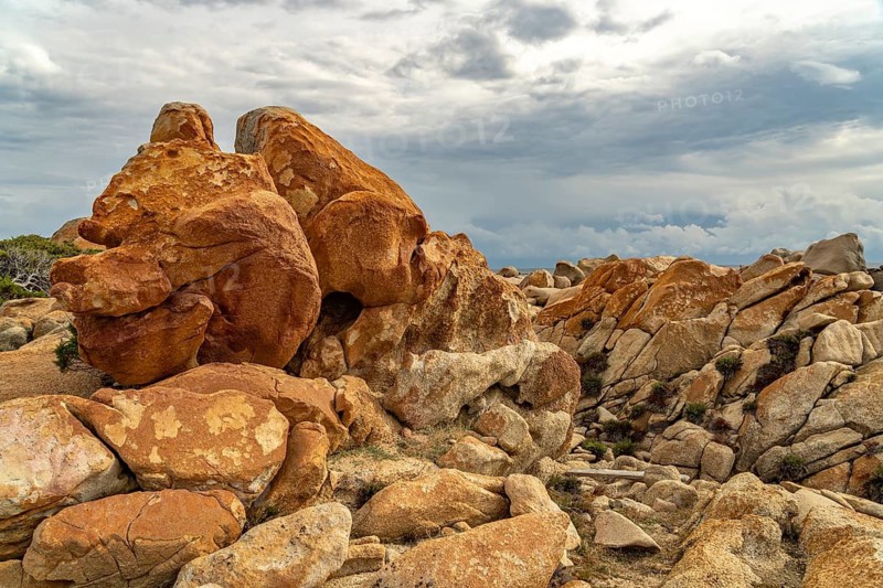 Rock formation on the coast near Tizzano, Sartene, Corsica, France