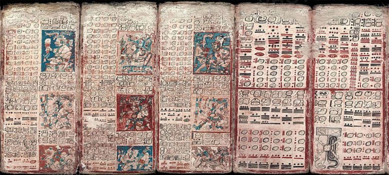 Codex Dresdensis, Mayan manuscript, 13th century, facsimile, digitally restored