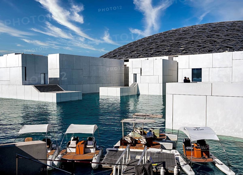 Louvre Abu Dhabi architecture, art museum by French architect Jean Nouvel, buildings on Saadiyat Island, Abu Dhabi, United Arab Emirates
