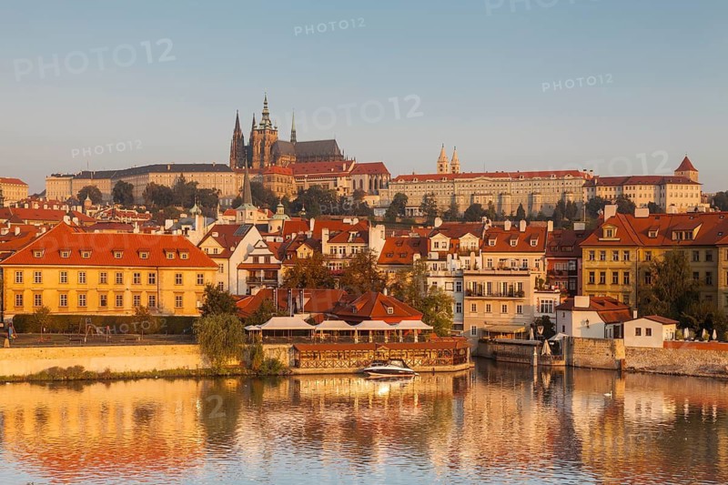 Europe. Czech Republic. Prague. Prague s Old Town District or Stare Mesto from across Charles Bridge
