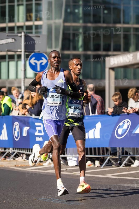 Stanley Kurgat Kenya and Haimro Alame Israel on Potsdamer Platz at the 50th BMW Berlin Marathon 2024 on 29 September 2024