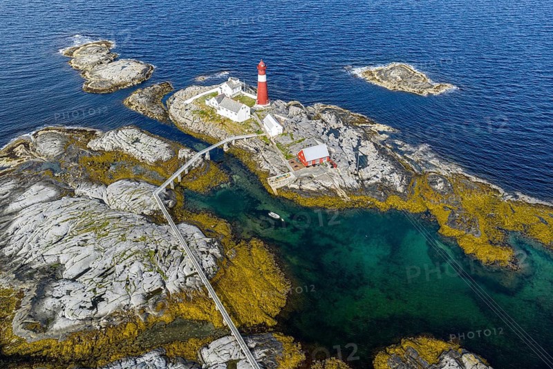 Aerial view of lighthouse Tranoy Fyr, Tranøy, Norway